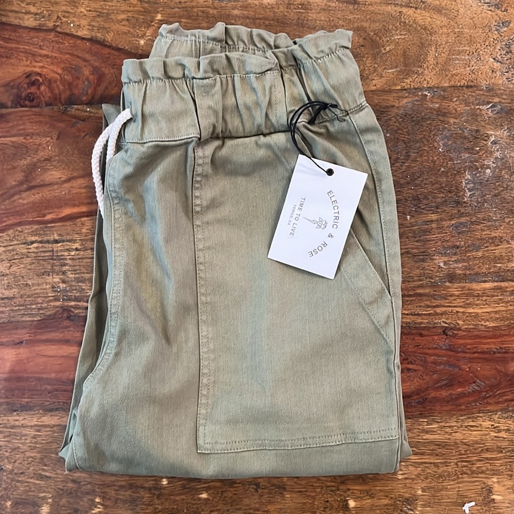 Electric & Rose Olive Green Drawstring Pants - Picture 4 of 7
